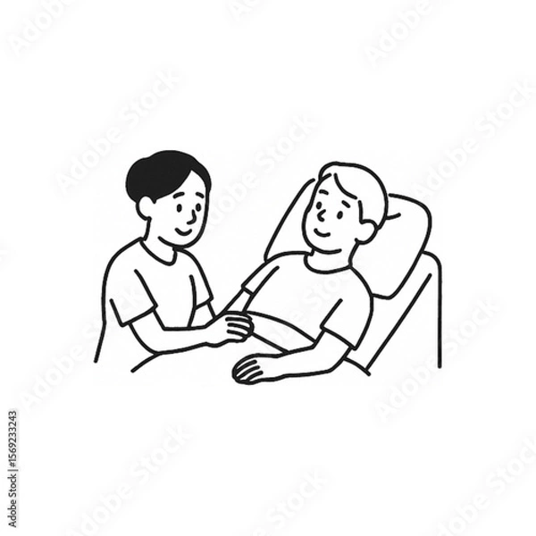 Obraz 医療従事者と患者のイラスト３