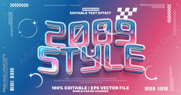 Fototapeta 2089 style editable text effect in new modern trend style