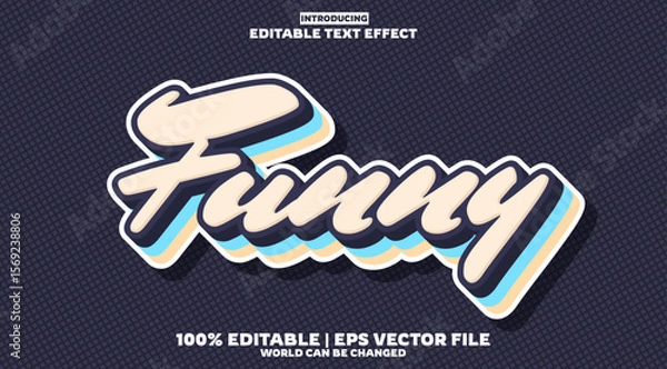 Fototapeta Funny editable text effect in new modern trend style