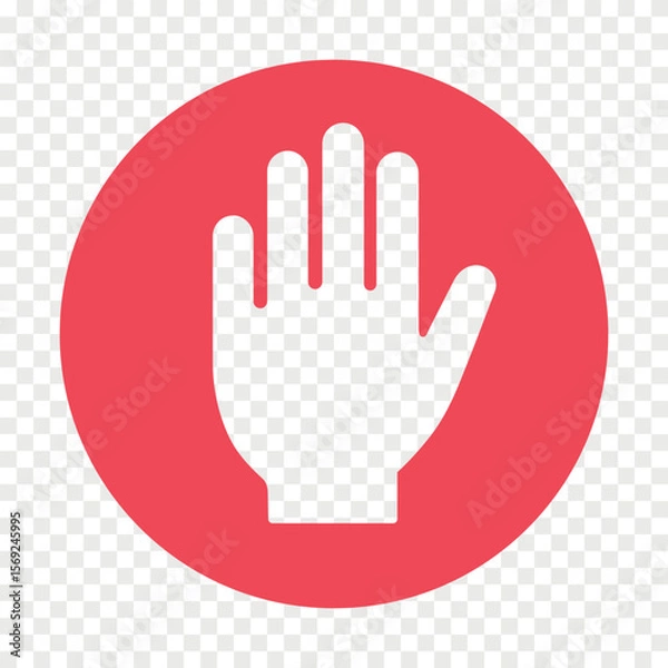 Fototapeta Hand stop gesture flat vector icon