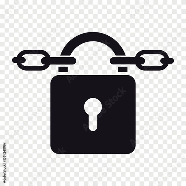 Fototapeta chain lock vector flat icon