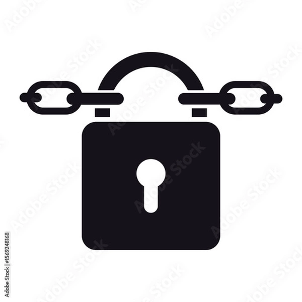 Fototapeta chain lock vector flat icon