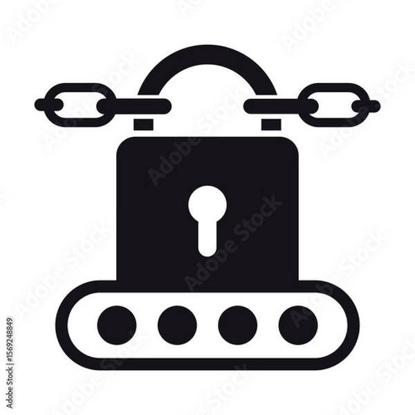 Fototapeta chain lock vector flat icon