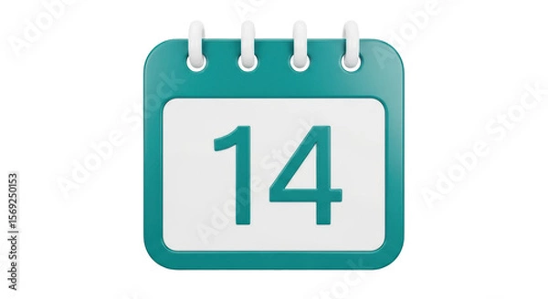 Obraz Isolated Calendar Icon with Date 14