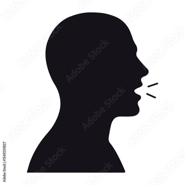 Fototapeta Man talk flat vector icon