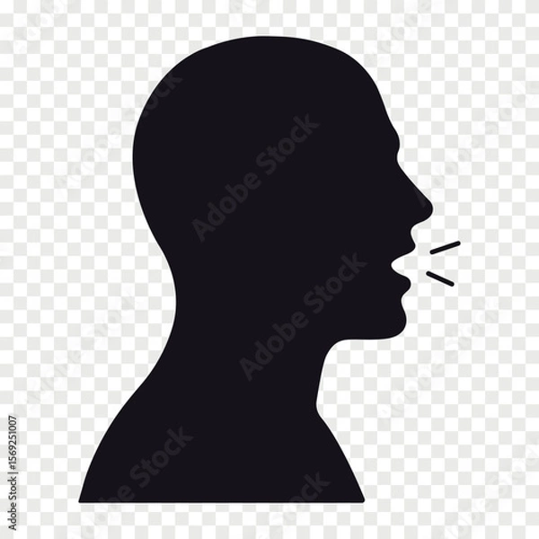 Fototapeta Man talk flat vector icon