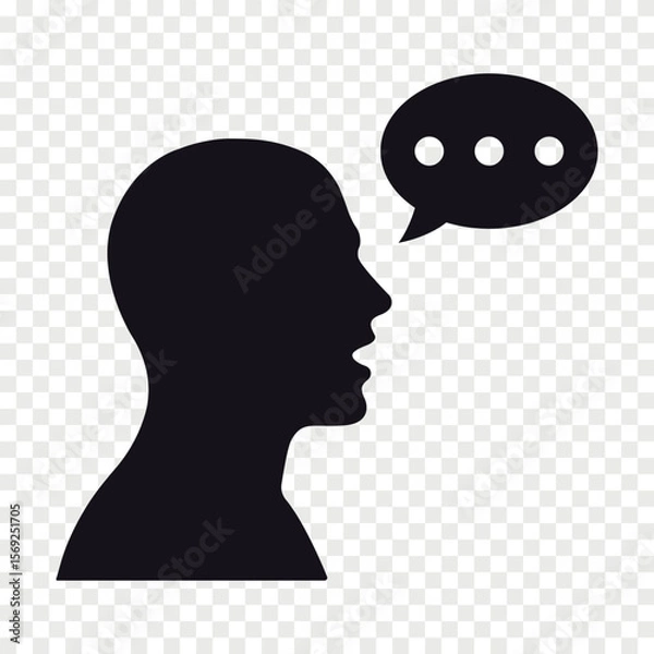 Fototapeta Man talk flat vector icon