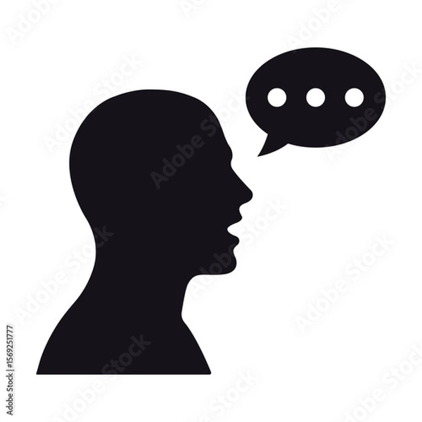 Fototapeta Man talk flat vector icon
