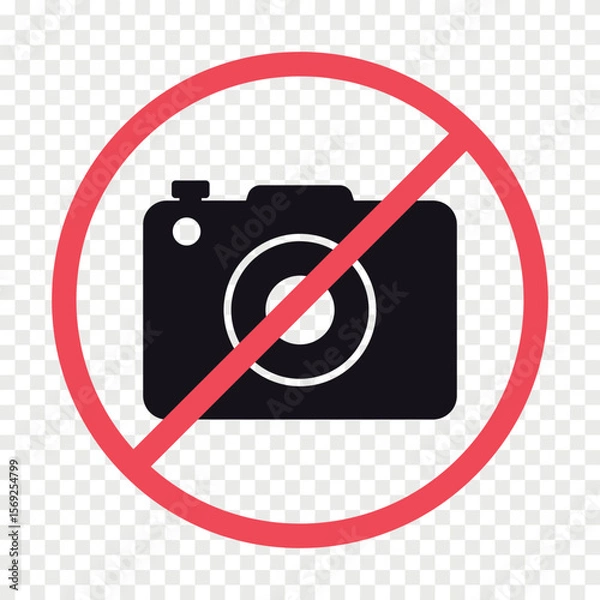 Fototapeta No photography camera flat vector icon