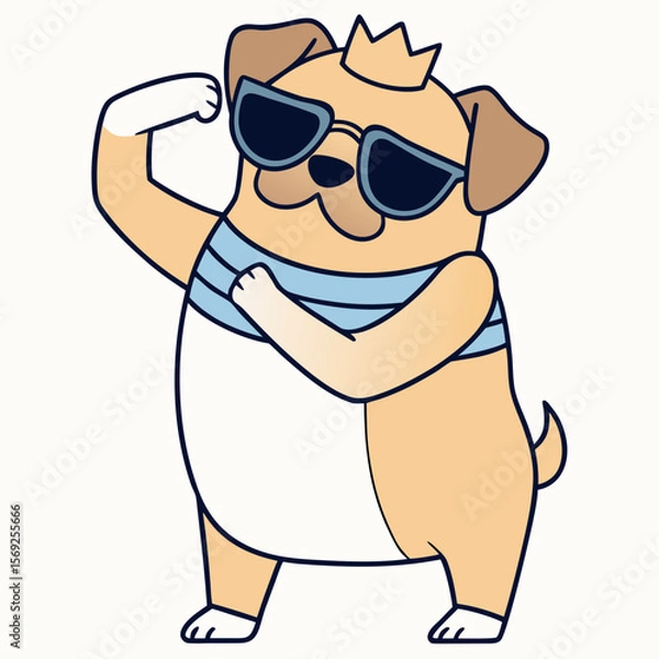 Obraz pug dog dabbing