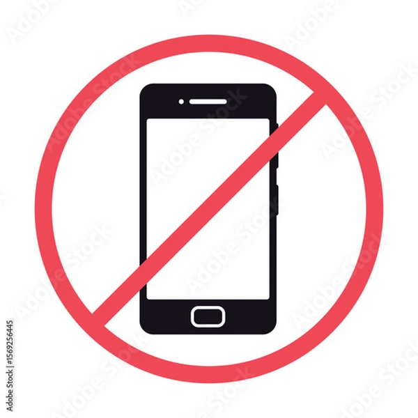 Fototapeta No cell phones flat vector icon