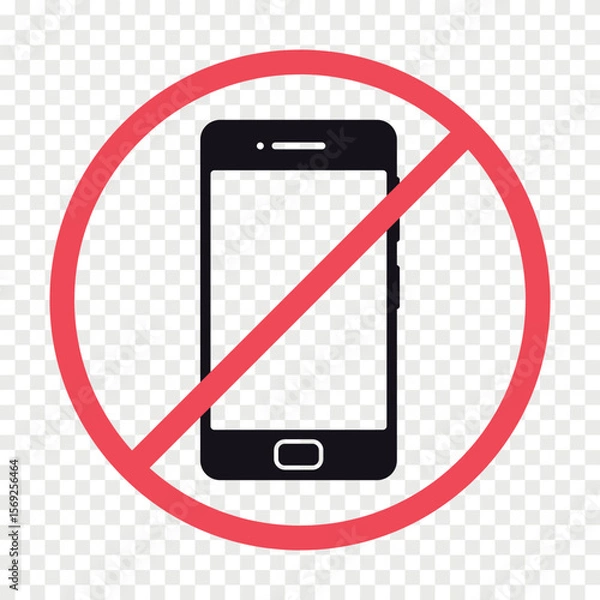 Fototapeta No cell phones flat vector icon