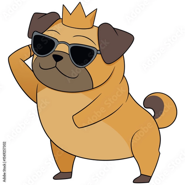 Obraz pug dog with sunglasses
