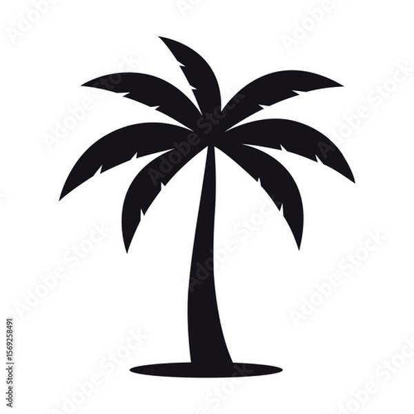 Fototapeta Palm tree flat vector icon