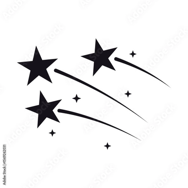 Fototapeta Shooting stars flat vector icon