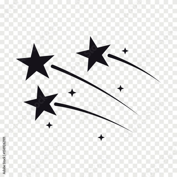 Fototapeta Shooting stars flat vector icon