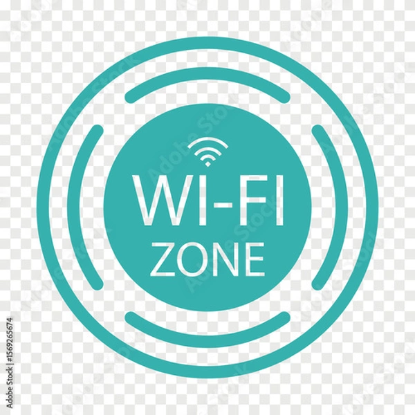 Fototapeta Free wifi zone flat vector icon