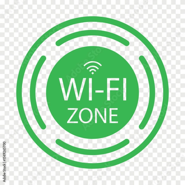 Fototapeta Free wifi zone flat vector icon