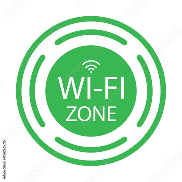 Fototapeta Free wifi zone flat vector icon