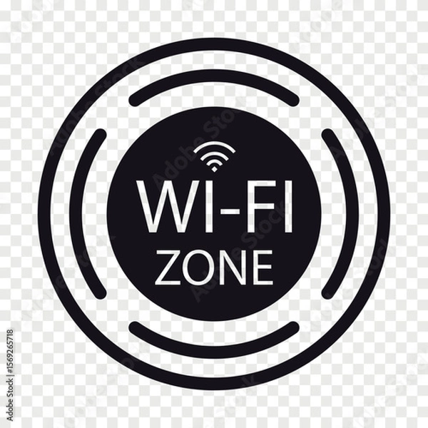 Fototapeta Free wifi zone flat vector icon