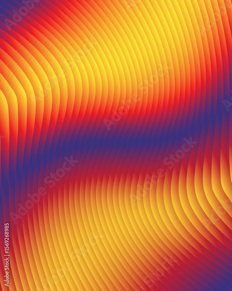Fototapeta Abstract. background with gradient stripes in purple, yellow, red, and orange. Dynamic modern design with wavy and layered effects. vector.