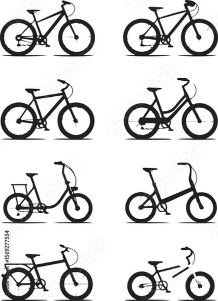 Fototapeta Variety of Bicycle Types Illustrations of Bikes for Different Needs