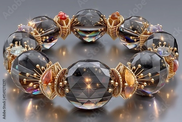 Fototapeta Colorful beads luxury handcrafted design high resolution picture