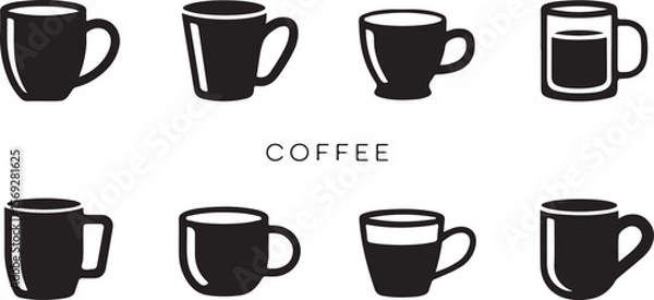 Fototapeta Collection of Coffee Cup Illustrations Diverse Mug Designs for Your Projects