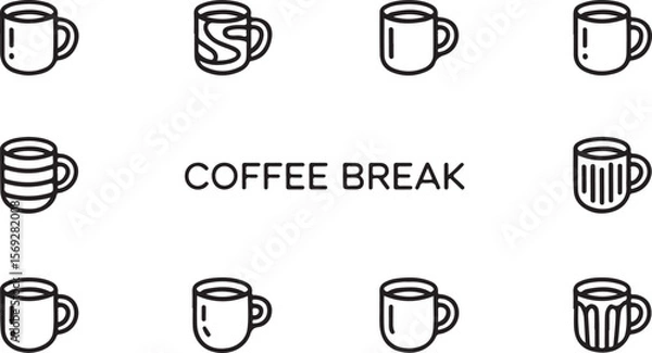 Fototapeta Coffee Break A Collection of Cozy Mug Illustrations