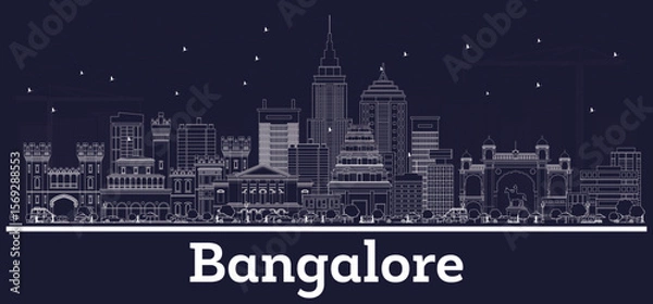 Fototapeta Bangalore outline inverse