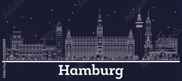 Fototapeta Hamburg outline inverse