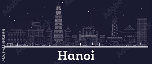 Fototapeta Hanoi outline inverse