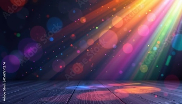 Fototapeta an center glow effect lgbt pride background with subtle rainbow hues, with balance focused padding, for zoom meeting backdrops.