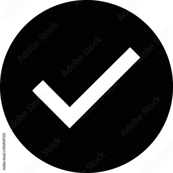 Fototapeta Approval, Confirmation, Check Mark Icon  A Simple Vector Graphic Design