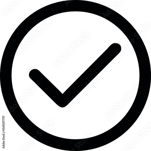 Fototapeta Check Mark Icon Simple, Bold, and Approved Design Element