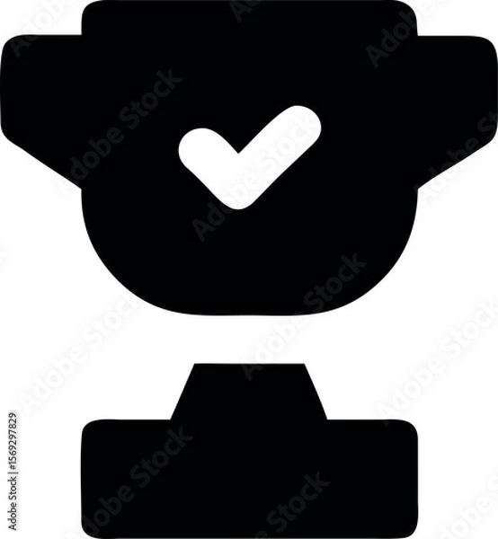 Fototapeta Achievement Unlocked Celebrating Success with Trophy Icon Design