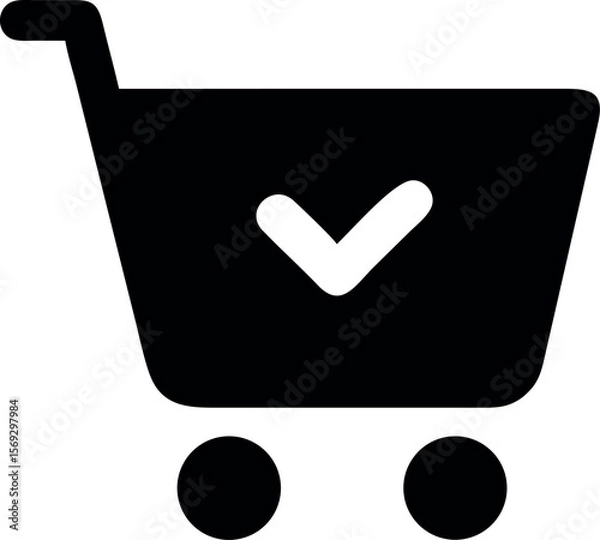 Fototapeta Successful Online Shopping Checkout Cart Icon & Confirmation