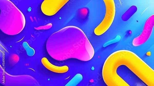 Obraz Vibrant abstract background featuring colorful fluid shapes and dynamic patterns in motion