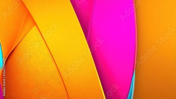 Obraz Vibrant abstract composition featuring colorful layered shapes with smooth gradients and textures