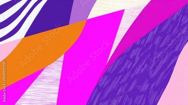 Obraz Vibrant abstract composition showcasing dynamic shapes and colors in a modern design setting