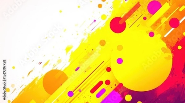 Obraz Vibrant abstract design featuring colorful circles and lines, creating a dynamic visual effect