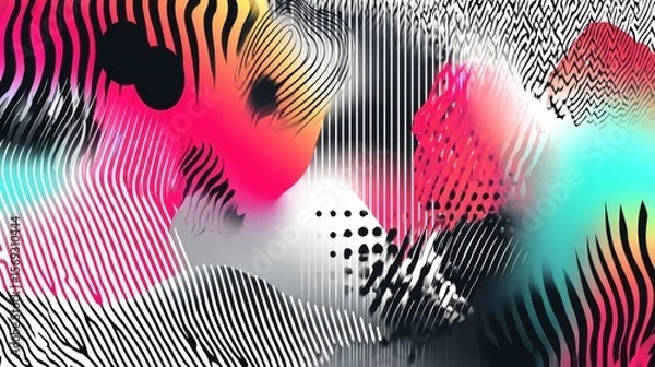 Obraz Vibrant abstract design featuring dynamic patterns and colors, ideal for modern digital art backgrounds