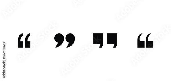 Fototapeta Quote mark icon set. Citation marks collection. Quotation Flat style design. Talk bubble. Vector text. Vector graphic