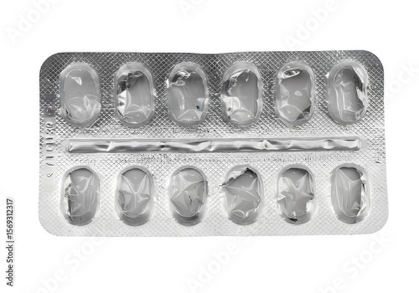 Obraz Empty Medication Blister Pack A CloseUp View isolated on transparent baackground
