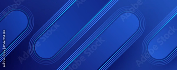 Fototapeta Blue linear background with gradient lines. 