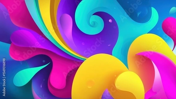 Obraz Vibrant abstract swirls of color blending in a dynamic display of motion and energy