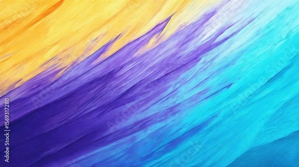 Obraz Vibrant abstract wave pattern blending warm and cool colors, perfect for backgrounds or design