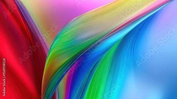 Obraz Vibrant abstract waves of color flowing seamlessly, showcasing a dynamic interplay of light and texture