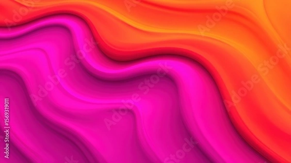 Obraz Vibrant abstract waves of orange, pink, and purple flowing seamlessly across a canvas