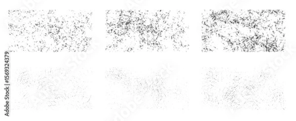 Fototapeta set of urban texture overlay collection with spray paint effect concrete damage and ink splatter